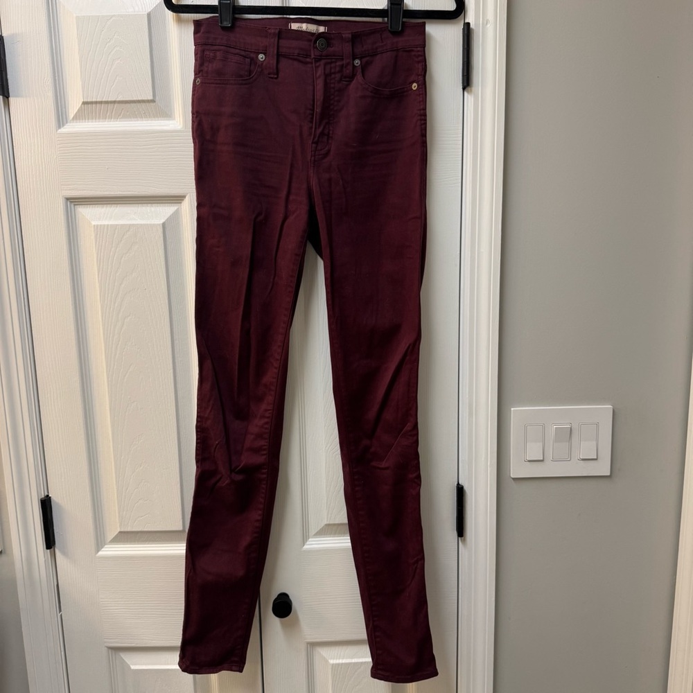 Madewell maroon skinny pants